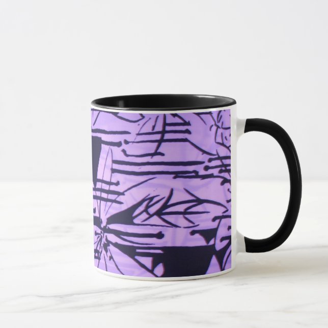 taza abstracta de la pinta de la lila (Derecha)