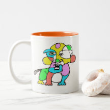 Taza abstracta del perro del arte de Denis Gastón