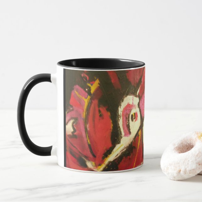 TAZA ABSTRACTA HERMOSA DEL CISNE (Con donut)