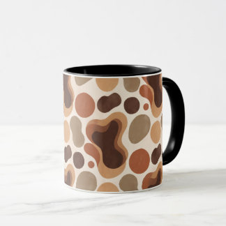 Taza abstracta neutra y cálida – Patrón orgánico m