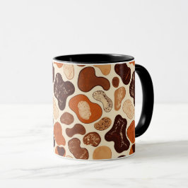 Taza abstracta neutra y cálida – Patrón orgánico m
