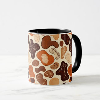 Taza abstracta neutra y cálida – Patrón orgánico m