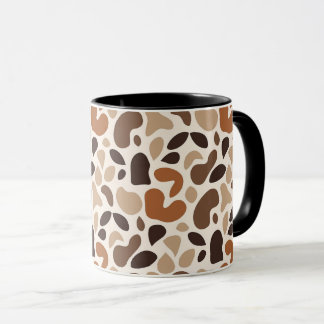 Taza abstracta neutra y cálida – Patrón orgánico m