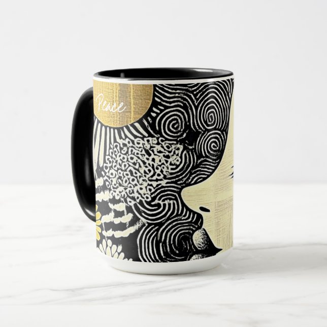 Taza abstracta Paz en Flor (Anverso izquierdo)