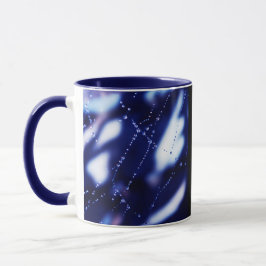 Taza abstracto azul y blanco