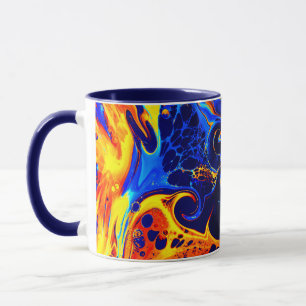 Taza abstracto colorido y moderno remolino de color