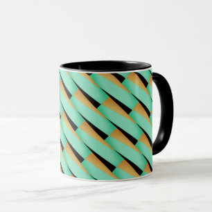 Taza Abstracto Geométrico/Turquesa Negro & Tans