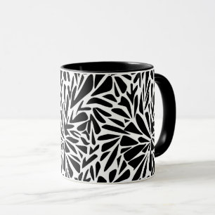 Taza Abstracto moderno floral monocromo continuo e