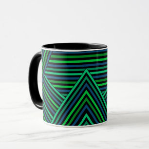 Taza Abstracto moderno forrado líneas rayado franja azu