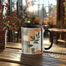 Taza Abstracto Orgánico - Botánico Terrestre Personaliz