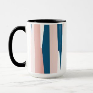 Taza Abstracto rosa azul y blanco  