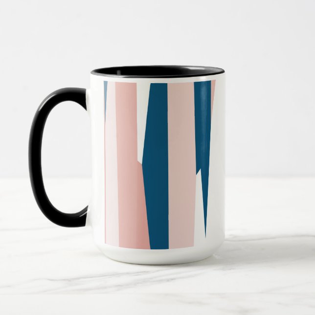 Taza Abstracto rosa azul y blanco   (Izquierda)