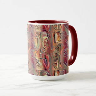 Taza Abstrato entalhado em salmão e vermelho gradiente