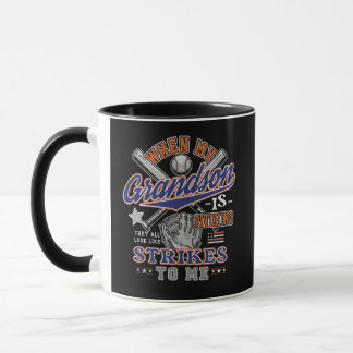 Taza Abuela Abuelo Nieto Lanzando Béisbol Divertido