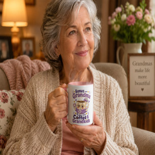 Taza Abuela Bono Funciona Con Café Y Nietos Divertido