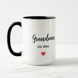 Taza Abuela de Guión Moderno Año Corazón 2 Tonificado