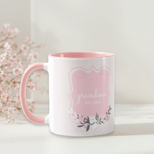 Taza Abuela del Día de la Madre Floral Rosa