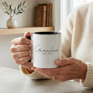 Taza Abuela Elegante Año de Establecimiento Diseño de L