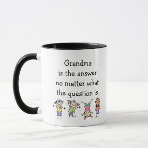 Taza Abuela es la respuesta divertida cita de niños