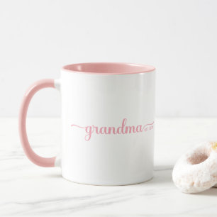 Taza Abuela establecida   Dos tonos rosados y blancos