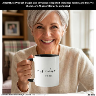 Taza Abuela Estableció Letra Personalizada Año