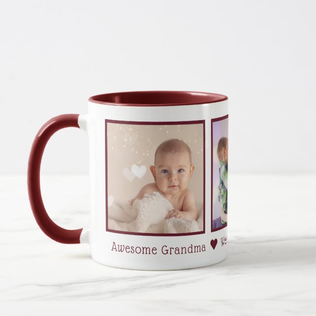 Taza Abuela Increíble Multi Foto Personalizado (Izquierda)