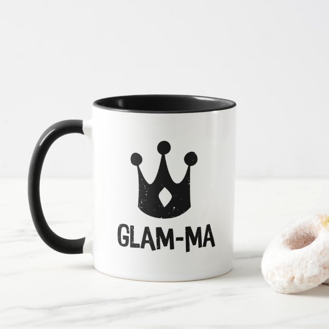 Taza Abuela negra de la abuela de Glamma de las (Con donut)