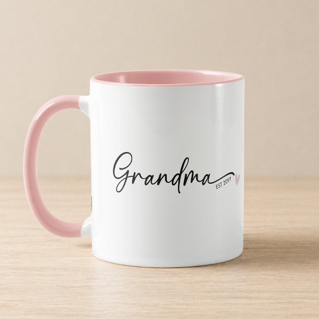 Taza Abuela Nueva Establecida Año Script Rosa (Subido por el creador)