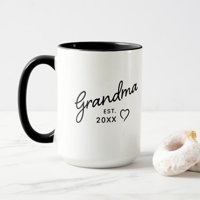 Taza Abuela Revelación Año de Fundación Minimalista Bla (Con donut)