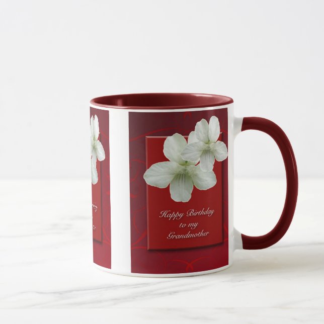 Taza Abuela salvaje violeta blanca feliz cumpleaños (Derecha)