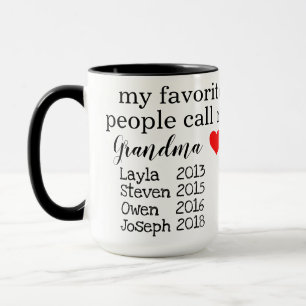 Taza abuela/taza personalizadas de Nana con nombres