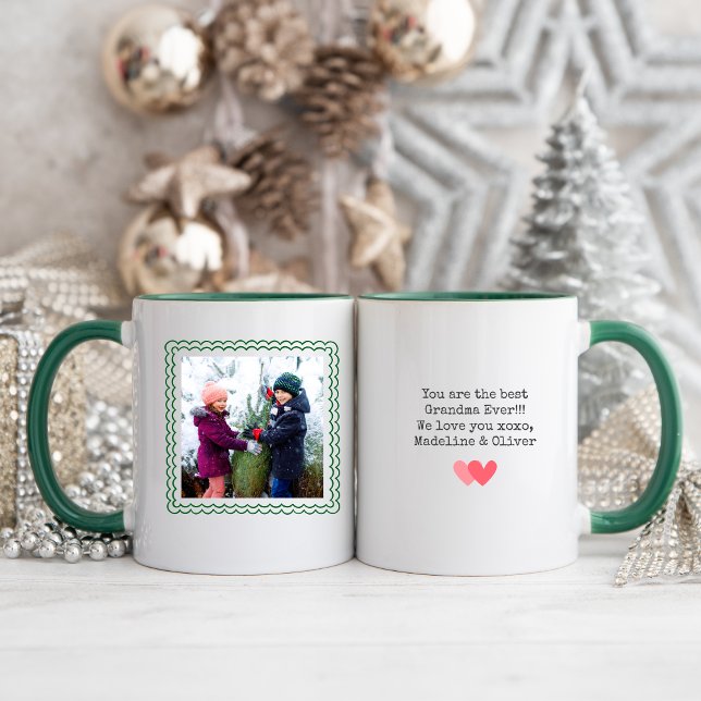 Taza Abuela te queremos Collage de fotos personalizado (Grandma we love you personalized photo Mug)