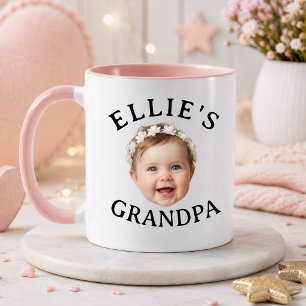 Taza Abuelo, Abuela regalo de cara de bebé personalizad