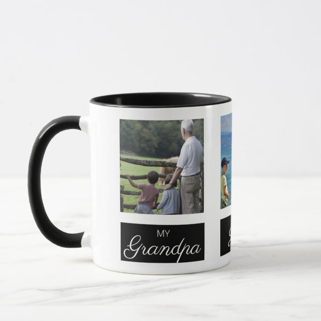 Taza Abuelo de foto cuadrada personalizado (Izquierda)