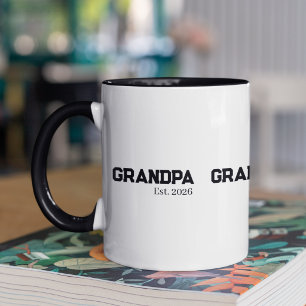 Taza Abuelo Establecido texto negro año de establecimie