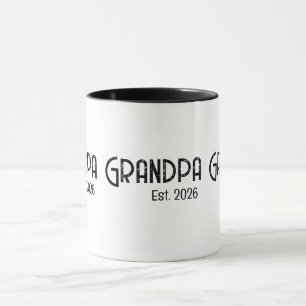Taza Abuelo Estableció Grunge texto est. año dos tonos