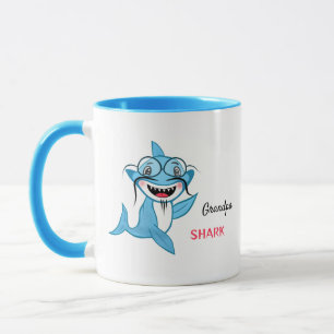 Taza Abuelo Familia de Tiburón Feliz
