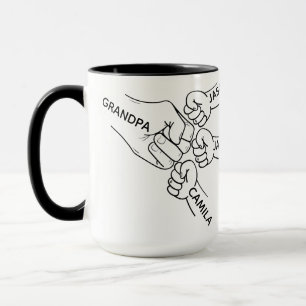 Taza Abuelo Fist Bump Mug, Abuelo Mug Con Nombres, Gra