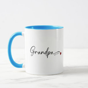 Taza Abuelo Nuevo Año de Establecimiento Escritura Azul