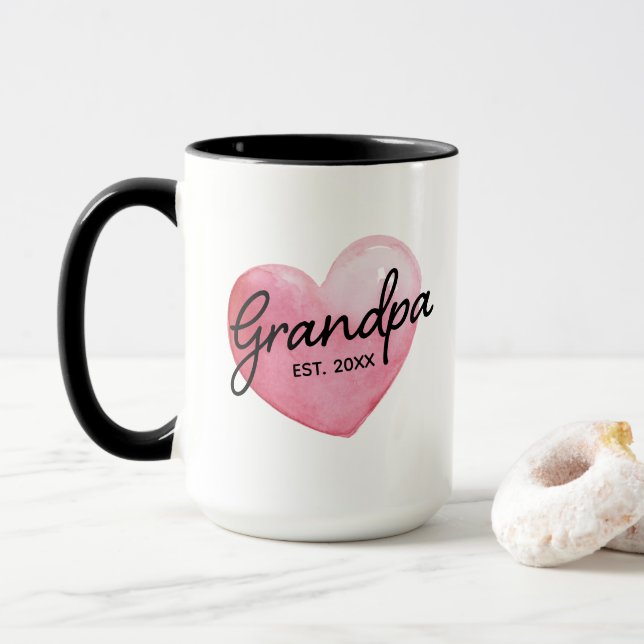 Taza Abuelo Revela Fecha de Establecimiento Corazón (Con donut)