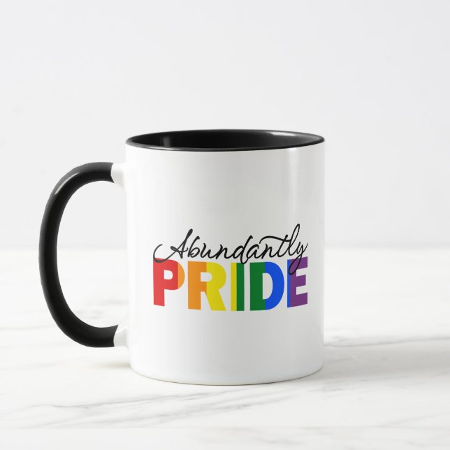 Taza Abundantemente Orgulloso del arcoiris de ser gay M (Izquierda)