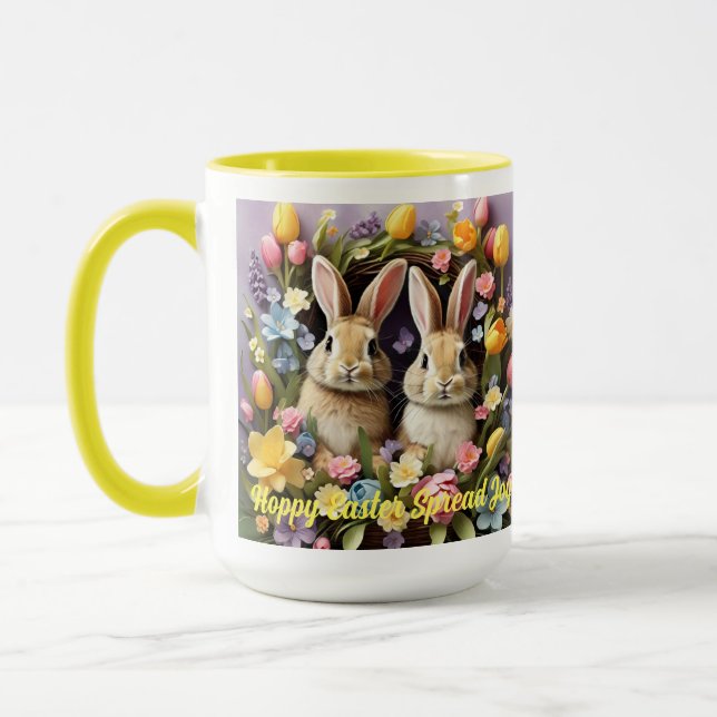 Taza Abundantes de vacaciones de Pascua Tulips Daffodil (Izquierda)