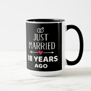 Taza Acabo de casarme hace 18 años, 18º aniversario del