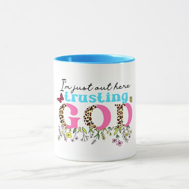 TAZA "ACABO DE CONFIAR EN DIOS", CITA CRISTIANA (Centro)