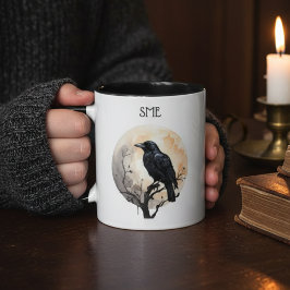 Taza Academia Oscura Cuervo Gótico Luna Llena