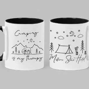 Taza Acampar es mi terapia & citas de Hotel Millón de E