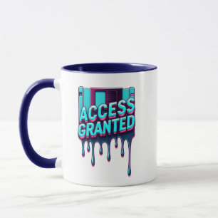 Taza Acceso Concedido Tecnología Retro y Cibersegurid