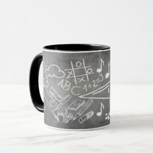 Taza Accesorios para la inscripción en estilo pizarra