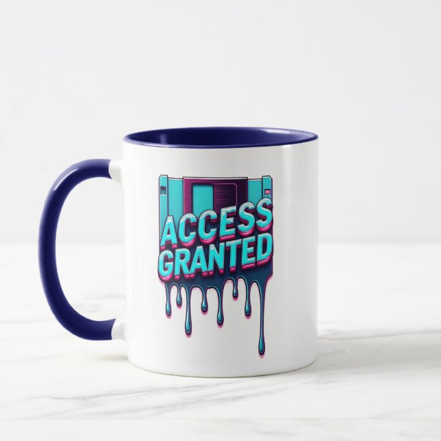 Taza Access Granted | Retro Tech & Cybersecurity Floppy (Izquierda)