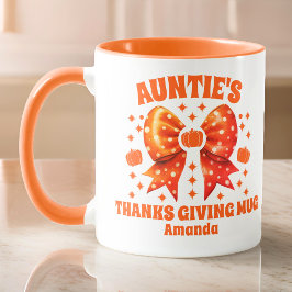 Taza Acción de Gracias de la tía personalizada